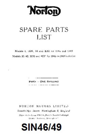 Picture of Parts list : Models Big 4, 16H, 18, ES2 (1948/49), 30, 40 (1946-49)