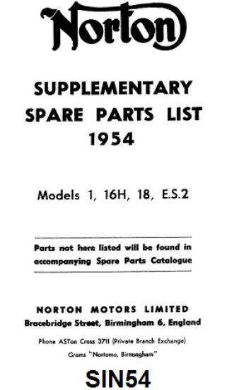 Picture of Parts list : Supplementary : Models Big 4, ES2, 16H, 18