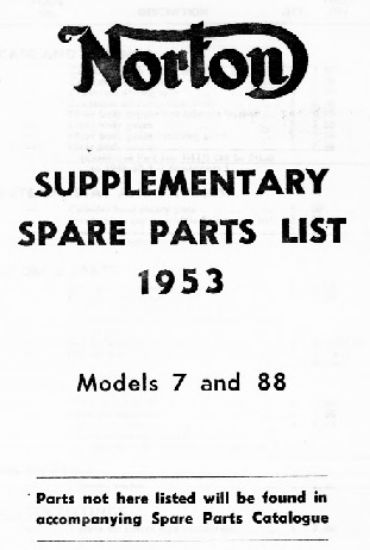 Picture of Parts list : Supplementary : Models 7, 88
