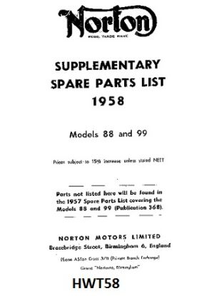 Picture of Parts list : Supplementary : Models 88, 99