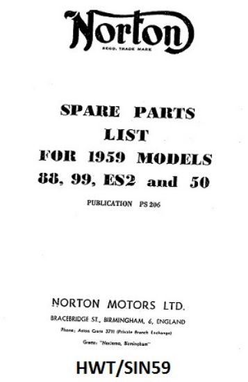 Picture of Parts list : Models ES2, 50, 88, 99
