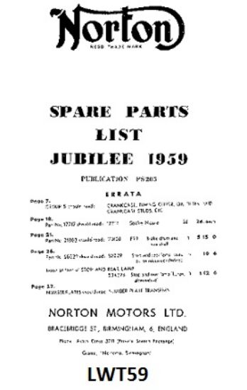 Picture of Parts list : Jubilee