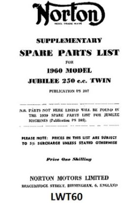 Picture of Parts list : Supplementary : Jubilee : Use with LWT59