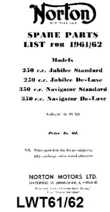 Picture of Parts list : Jubilee, Navigator 1961-63