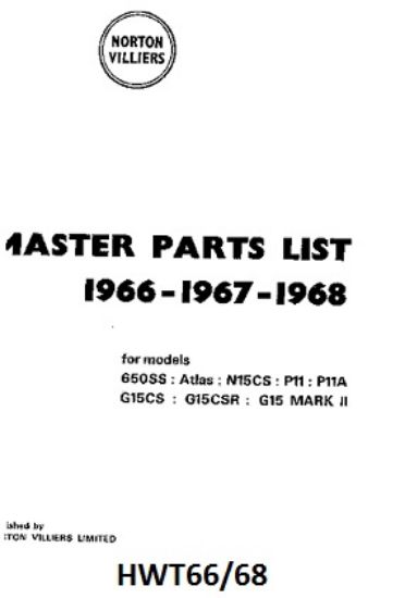 Picture of Parts list : Models 650SS, Atlas, G15, N15, P11