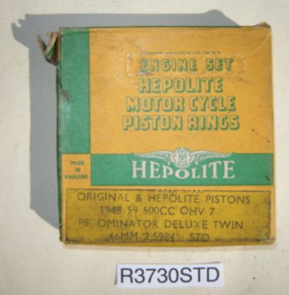 Picture of Piston rings : Engine set : 66mm Standard : 500cc & Electra : Genuine Hepolite