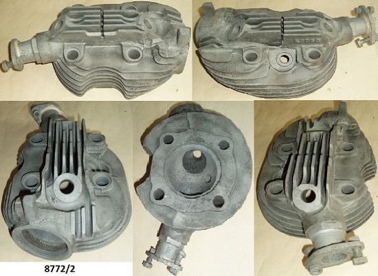 Picture of Cylinder head : CJ late type : Includes modified carburettor adaptor