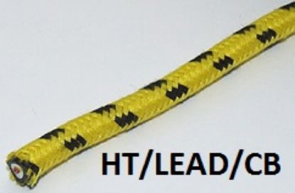 Picture of HT lead : Cloth covered : Yellow with black flecks