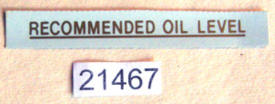 Picture of Transfer : Oil tank : Recommended Oil Level