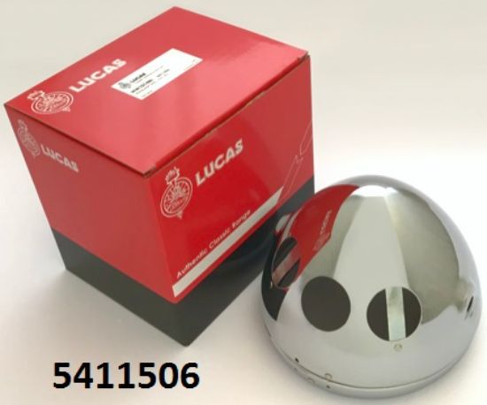 Picture of Headlamp shell & rim : Genuine Lucas : Plain : 3 grommet holes : MK3 Commando : Requires clip 534296