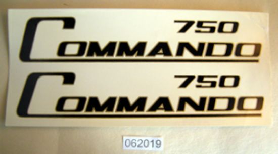 Picture of Transfer : Side panel : Pair : Black on gold : 750 Commando