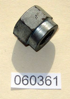 Picture of Wheel spindle nut : Front : NOS shop soiled : Plated