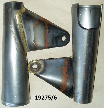 Picture of Headlamp brackets : Pair : Bare metal : Round holes