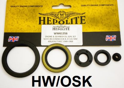 Picture of Oil seal kit : Set of 5 seals : Hepolite : Heavyweight Twins : Engine and Gearbox