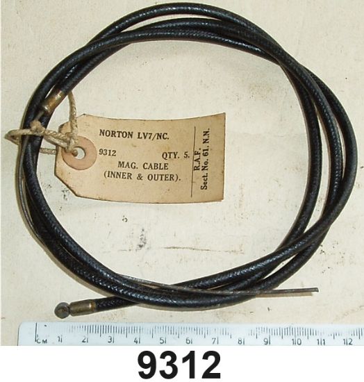 Picture of Magneto control cable : Inner and outer : Genuine EX WD : NOS shop soiled : No nipple fitted magneto end of cable