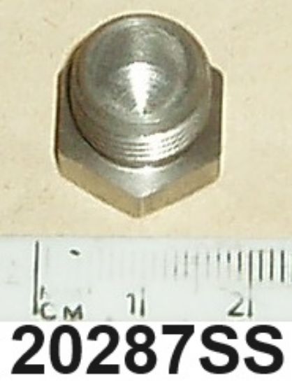 Picture of Plug : Pressure relief valve filter : Inside timing cover : Stainless steel
